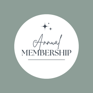 Circular logo with 'Annual Membership' text on a gray background