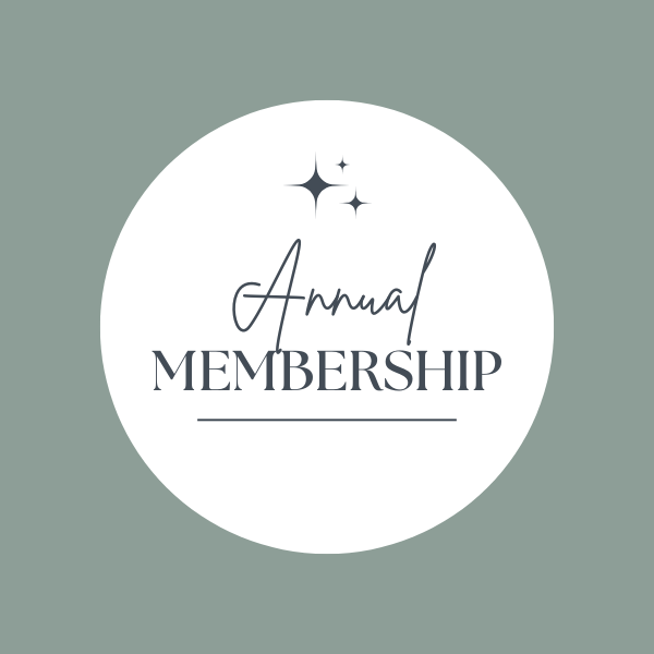 Circular logo with 'Annual Membership' text on a gray background
